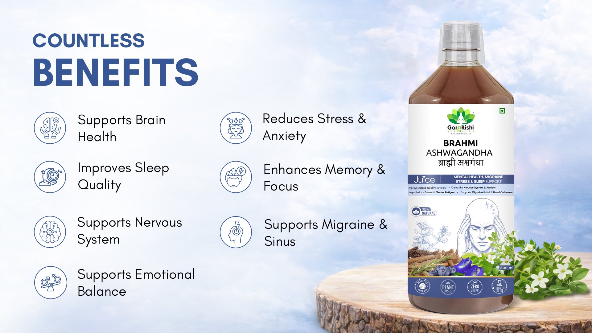 Brahmi Ashwagandha Juice – Ayurvedic Support for Mental Wellness