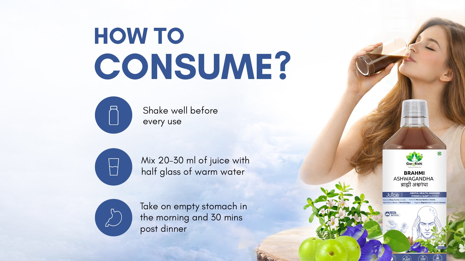 Brahmi Ashwagandha Juice – Ayurvedic Support for Mental Wellness Banner 3