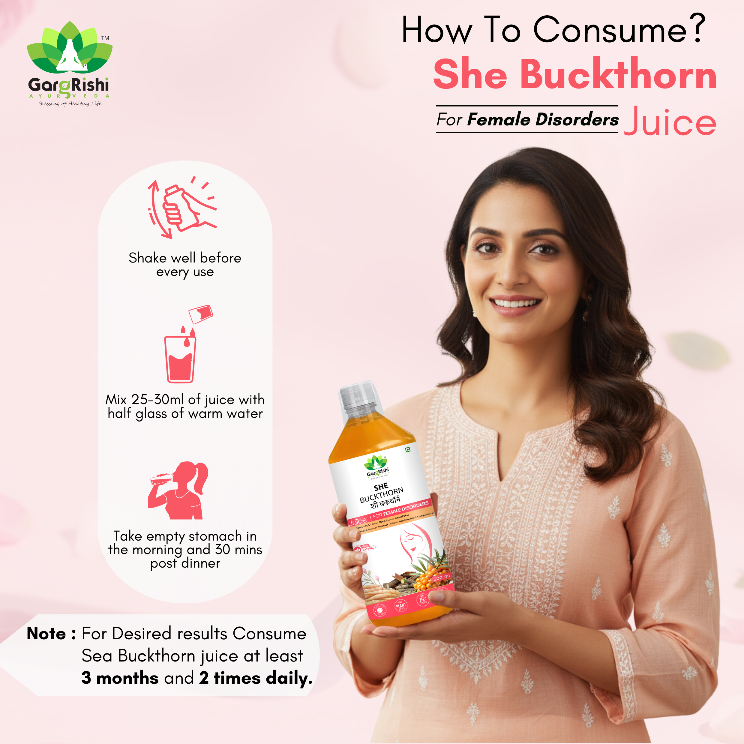 She Buckthorn Juice – Natural Support for PCOD, PCOS & Regular Period Cycle