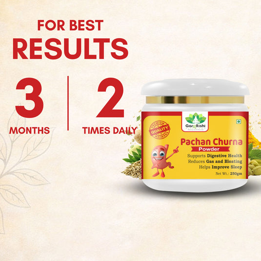 Gargrishi Ayurveda's Pachan Churna | 250g – Powerful Ayurvedic Digestive Remedy for Gas, Bloating, Acidity & Constipation | Natural Herbal Formula for Gut Health, Better Digestion & Restful Sleep