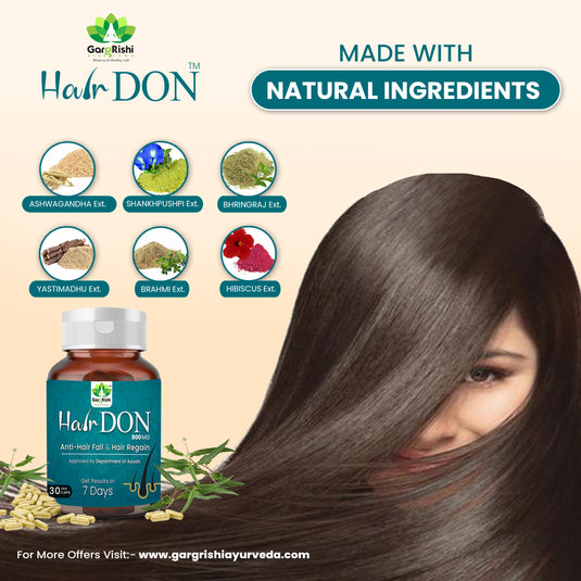 Hair DON I Anti Hair Fall & Hair Regain Ayurvedic Capsule I NO SIDE EFFECT I 100% AYURVEDIC I