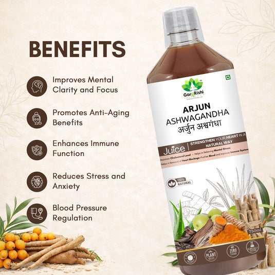 Arjuna Ashwagandha & Cholesterol Care Juice (500ml + 500ml) | Maintains Healthy Cholesterol, Removes Heart Blockage and Boosts Cardiovascular Function
