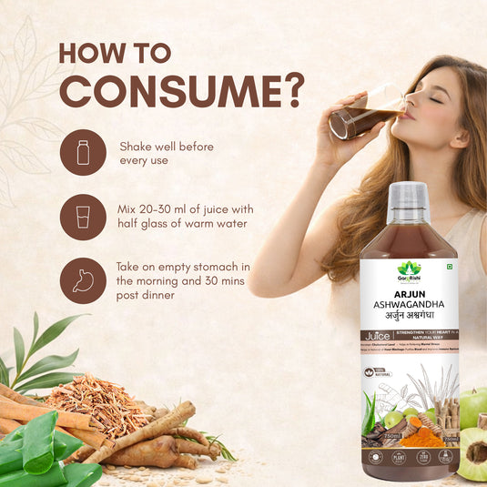 Arjun Ashwagandha Juice  – Complete Ayurvedic Solution for Heart Health & Cholesterol!