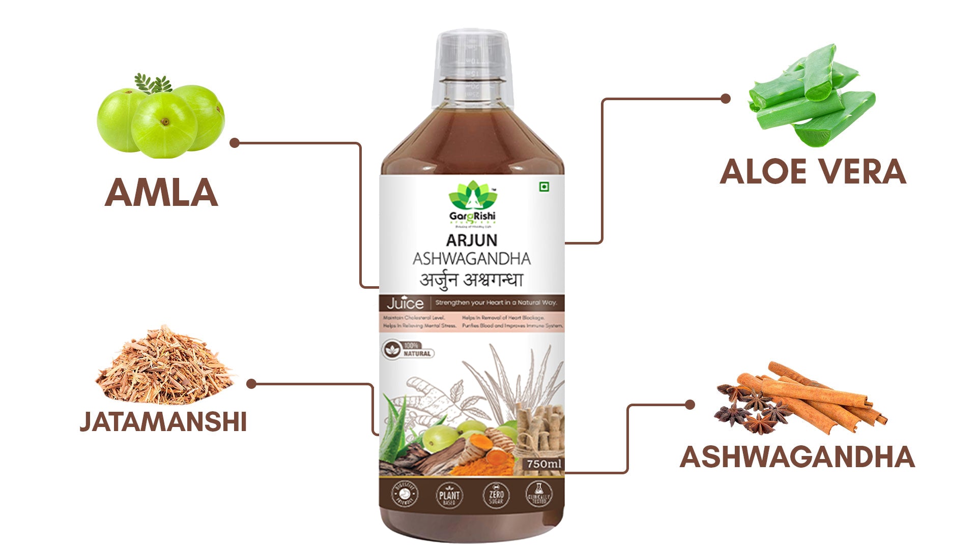 Arjun Ashwagandha Juice  – Complete Ayurvedic Solution for Heart Health & Cholesterol! Banner 3