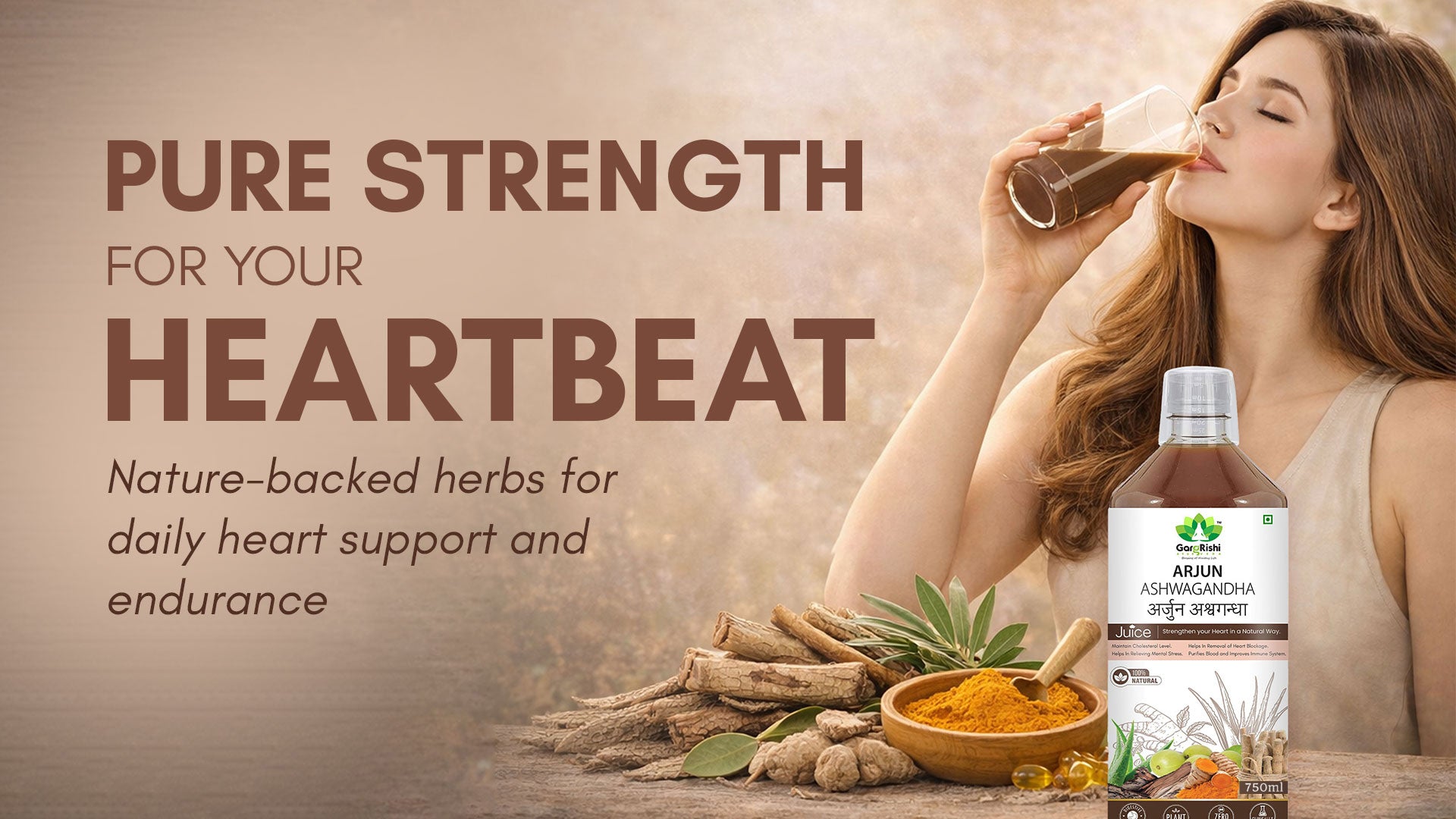 Arjun Ashwagandha Juice  – Complete Ayurvedic Solution for Heart Health & Cholesterol!