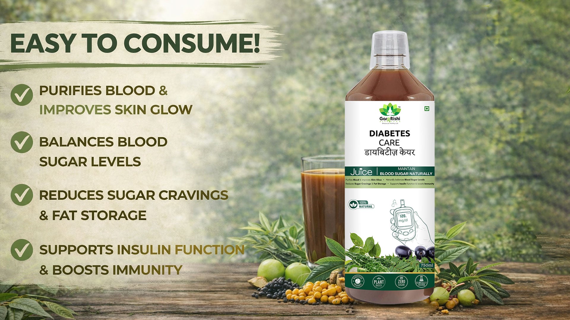 Diabetes Care Juice – Ayurvedic Support for Healthy Blood Sugar Management Banner 4
