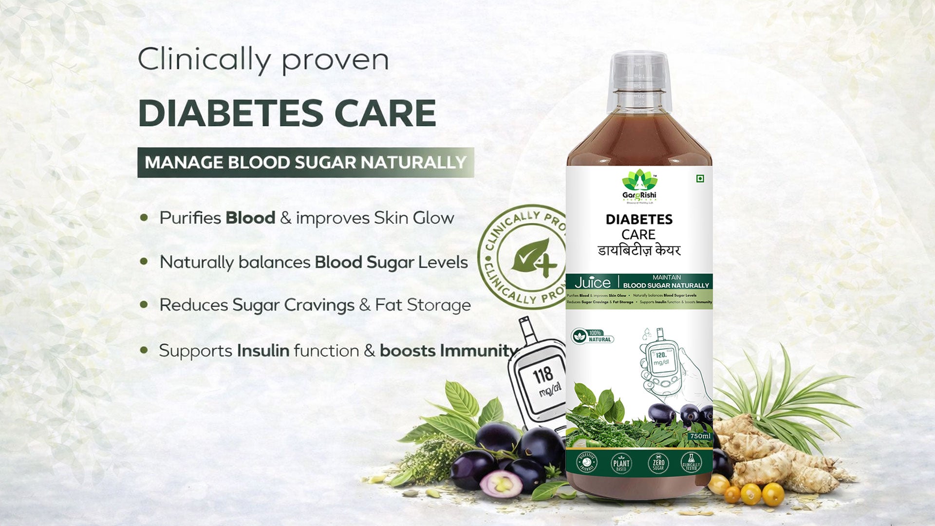 Diabetes Care Juice – Ayurvedic Support for Healthy Blood Sugar Management Banner 2