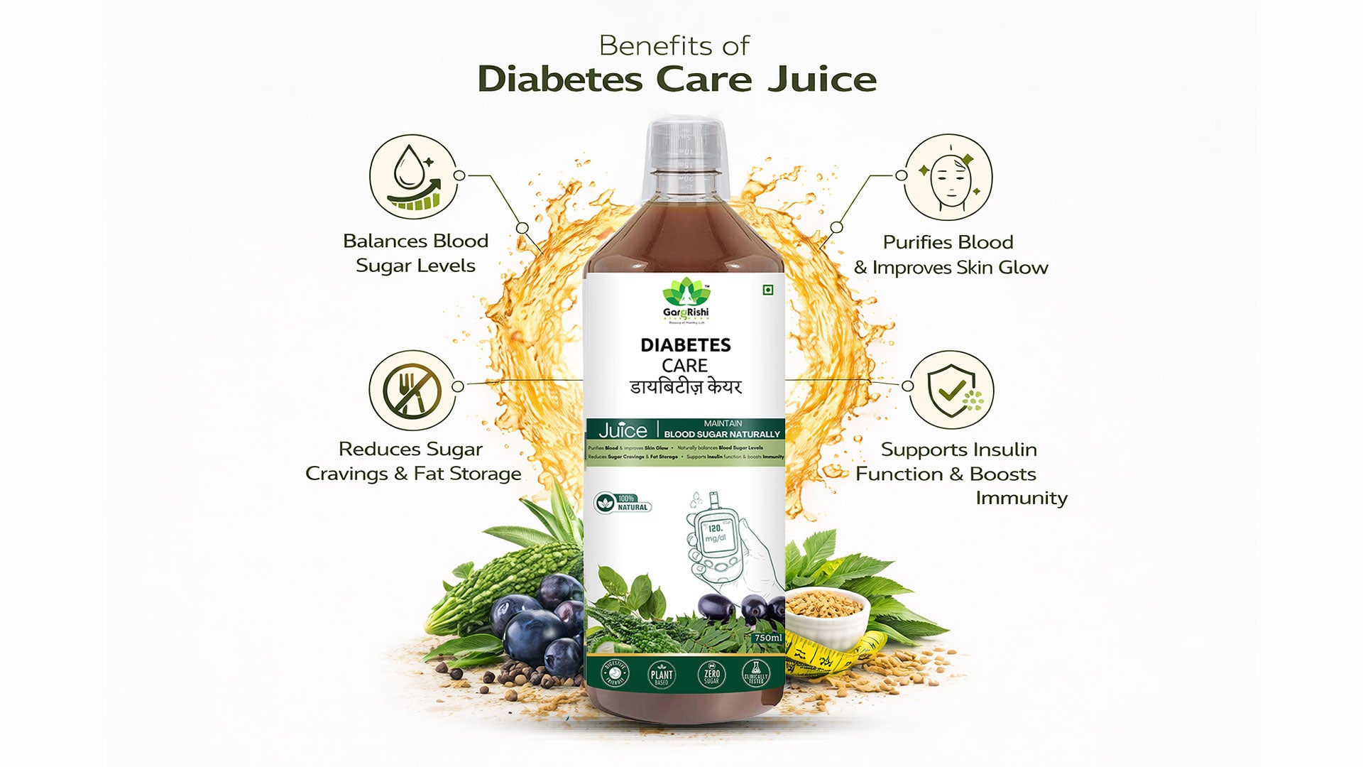 Diabetes Care Juice – Ayurvedic Support for Healthy Blood Sugar Management Banner 3