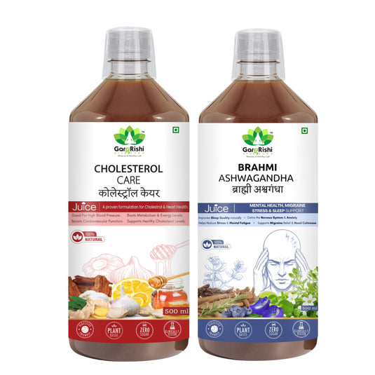 Brahmi Ashwagandha & Cholesterol Care Juice Combo (500ml + 500ml)