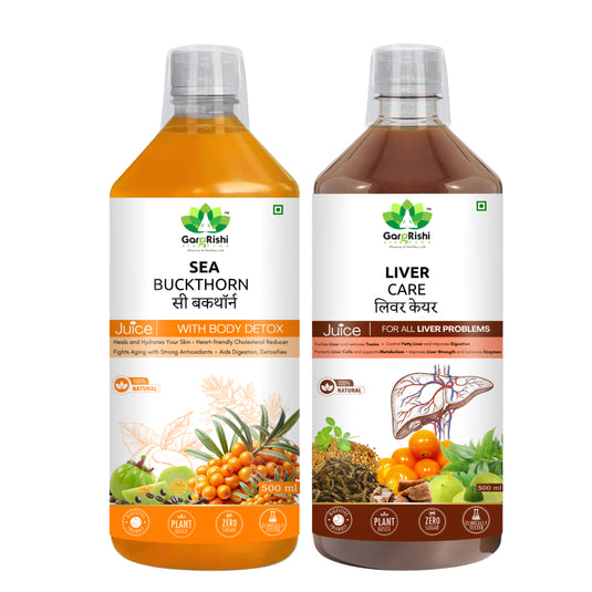 Sea Buckthorn with Body Detox & Liver Care Juice Combo (500ml + 500ml) | Supports Liver Wellness, Digestion, Immunity & Daily Health