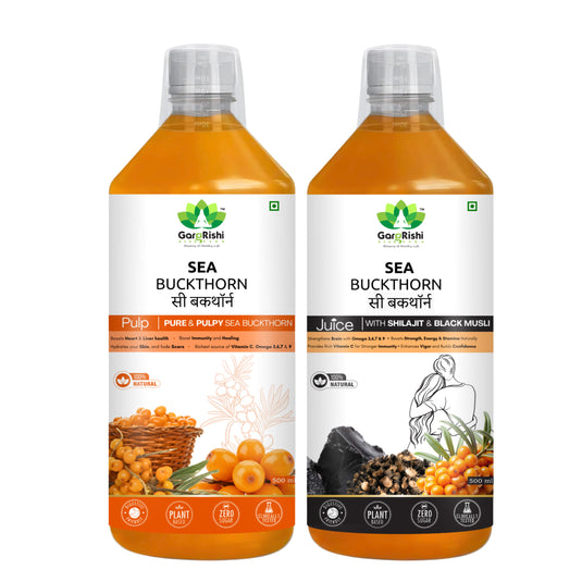 Sea Buckthorn Pulp & Sea Buckthorne Juice Combo (500ml + 500ml)