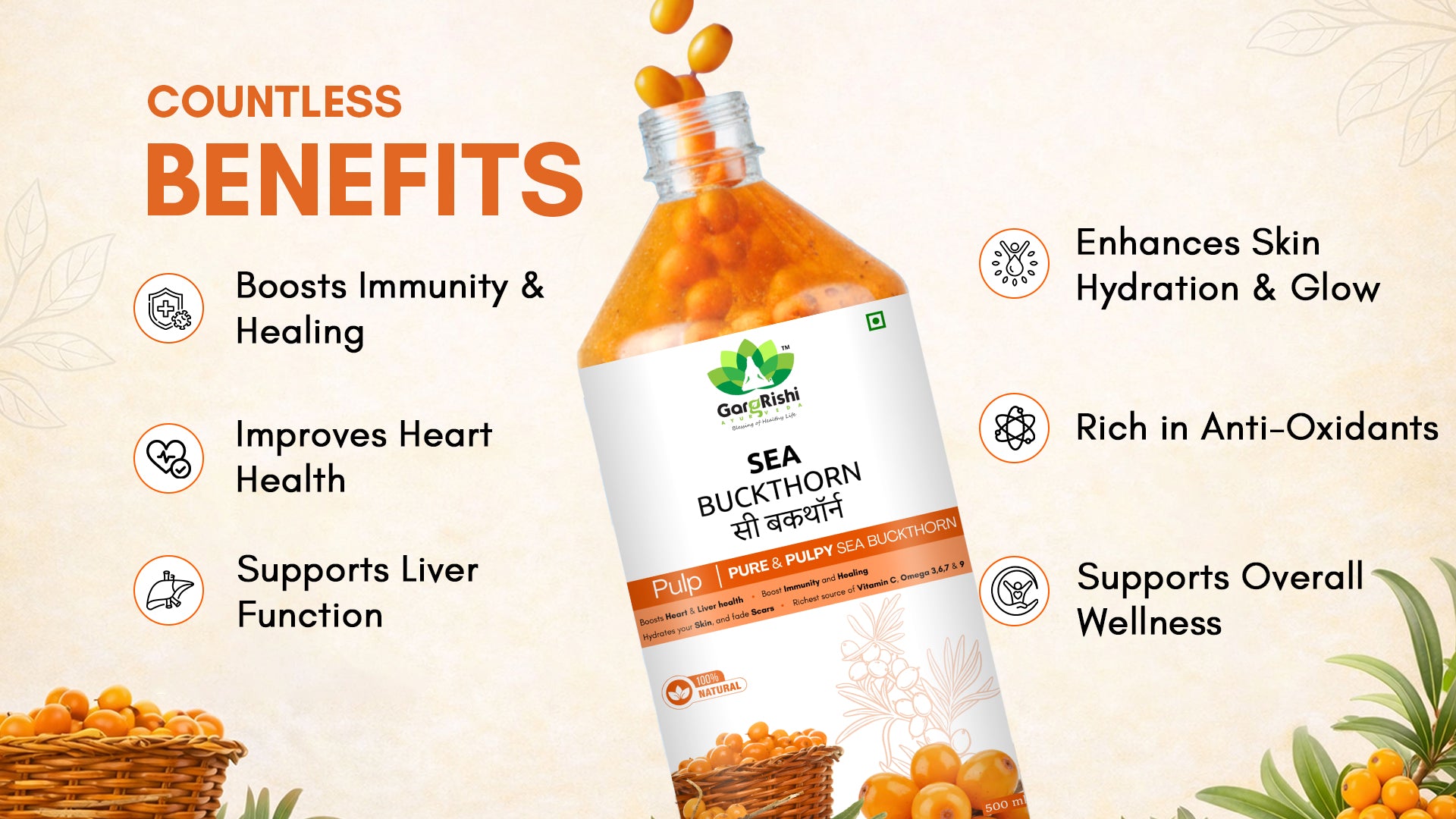Sea Buckthorn Pulp – Complete Antioxidant & Skin Wellness Support