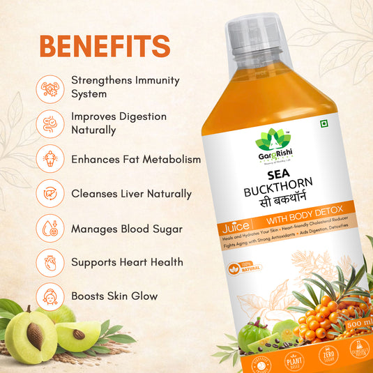 Sea Buckthorn with Body Detox & Liver Care Juice Combo (500ml + 500ml) | Supports Liver Wellness, Digestion, Immunity & Daily Health