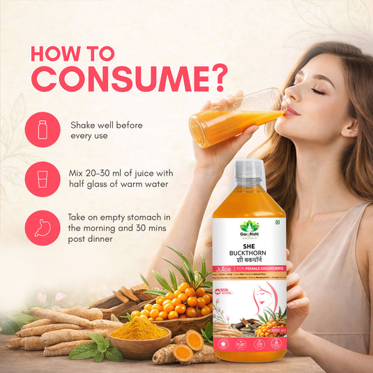 She Buckthorn Juice – Natural Support for PCOD, PCOS & Regular Period Cycle