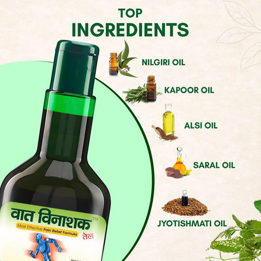 Vat Vinashak Oil - Ayurvedic Formula for Arthritis, Joint & Muscle Pain Relief