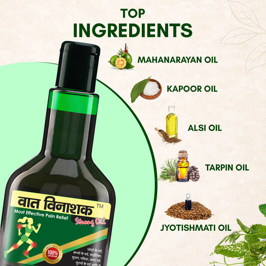 Vat Vinashak Strong Oil - Relief From Joint & Muscle Pain, Gathiya, Sciatica, Swelling