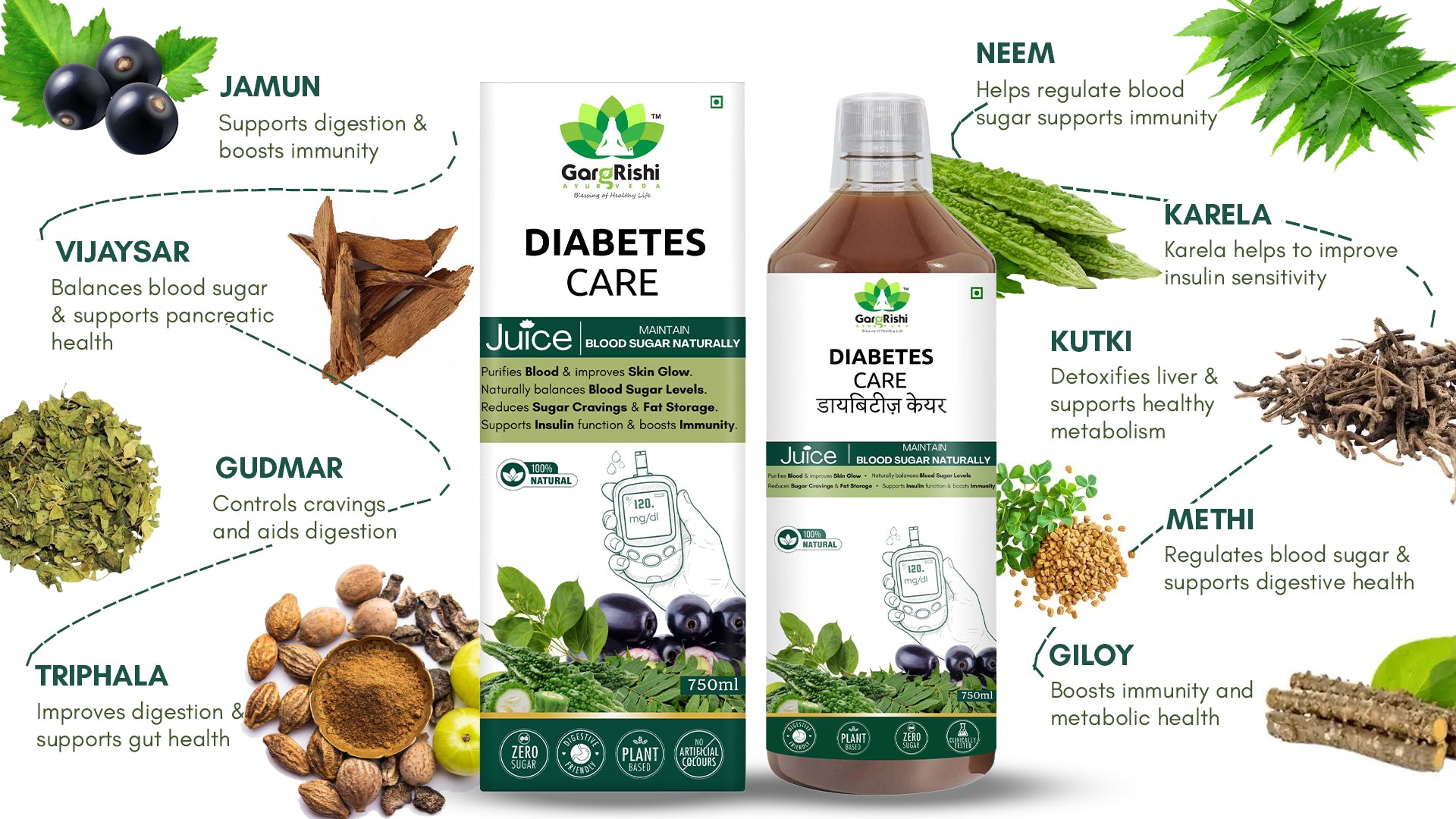 Diabetes Care Juice – Ayurvedic Support for Healthy Blood Sugar Management Banner 2