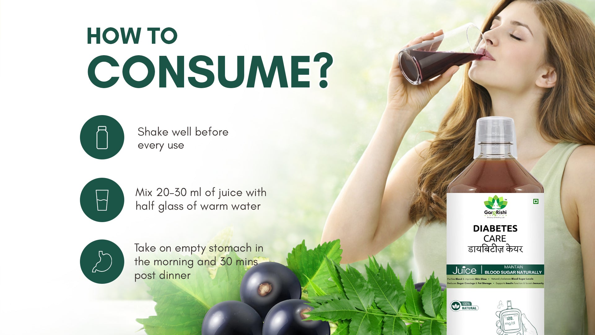 Diabetes Care Juice – Ayurvedic Support for Healthy Blood Sugar Management Banner 3