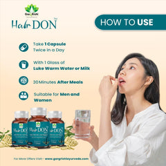 Hair DON I Anti Hair Fall & Hair Regain Ayurvedic Capsule I No Side Effect I 100% Natural Ingredients Ext. I