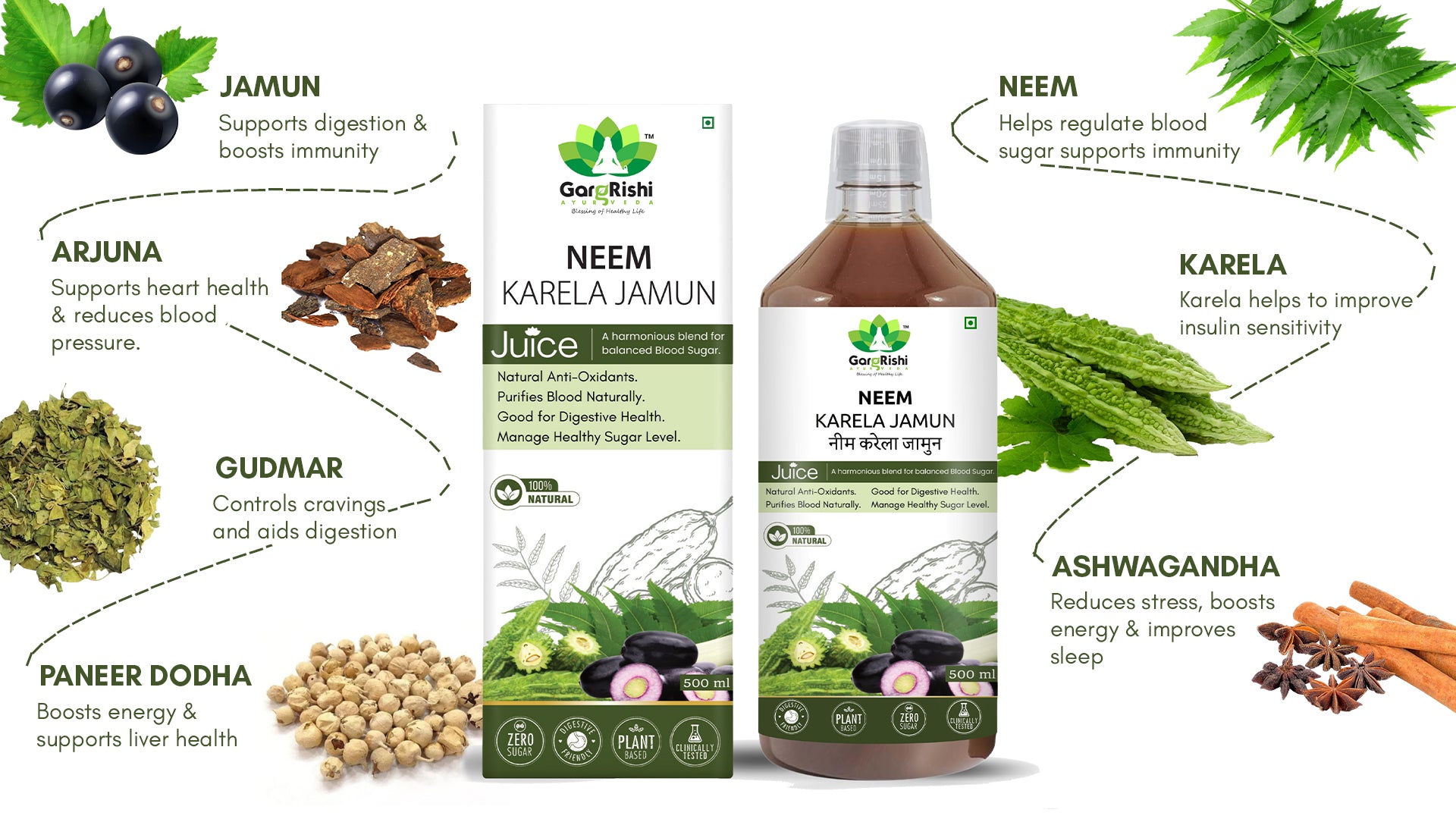 Neem Karela Jamun Juice – Healthy Blood Sugar Levels & Boost Immunity Banner 2