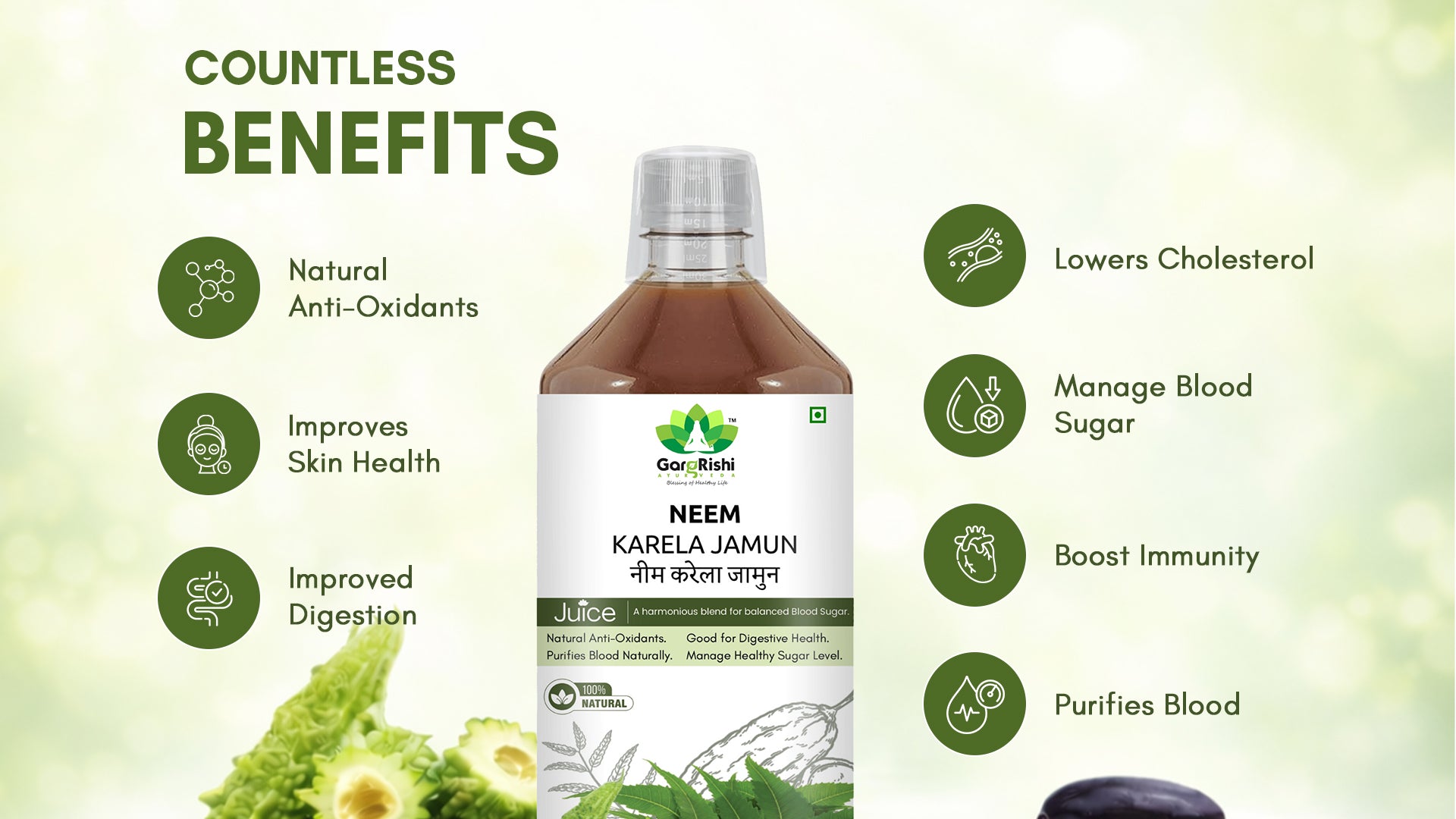 Neem Karela Jamun Juice – Healthy Blood Sugar Levels & Boost Immunity