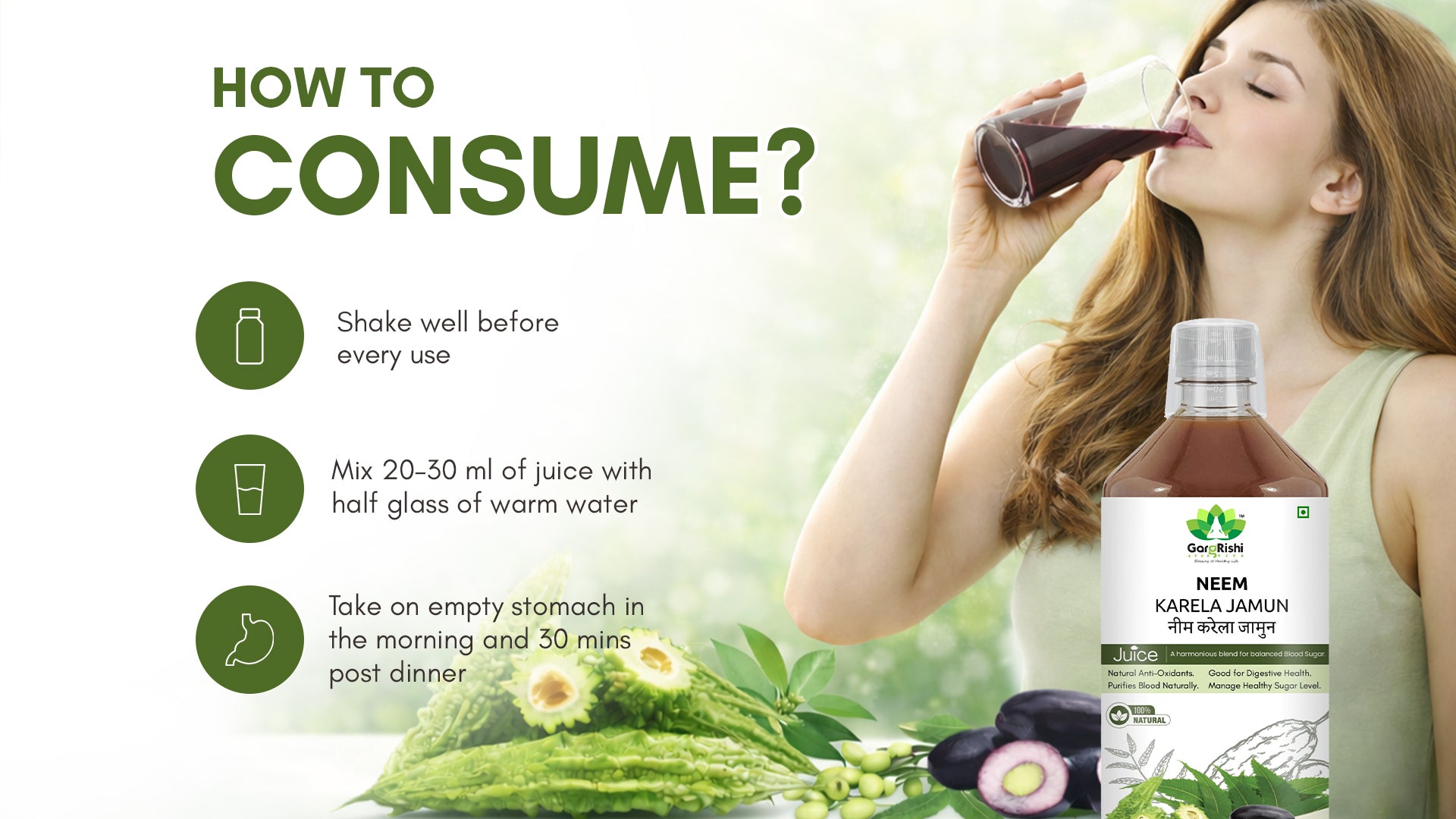 Neem Karela Jamun Juice – Healthy Blood Sugar Levels & Boost Immunity Banner 3