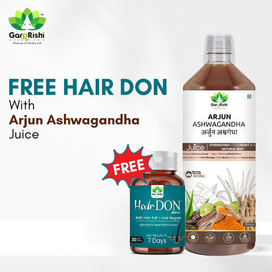 Free Hair Don Capsules with Arjun Ashwagandha Juice – Complete Heart, Hair & Overall body Support