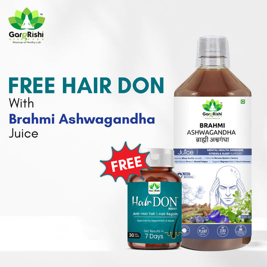 Free Hair Don Capsules with Brahmi Ashwagandha Juice – Complete Mind, Sleep & Hair Wellness Combo